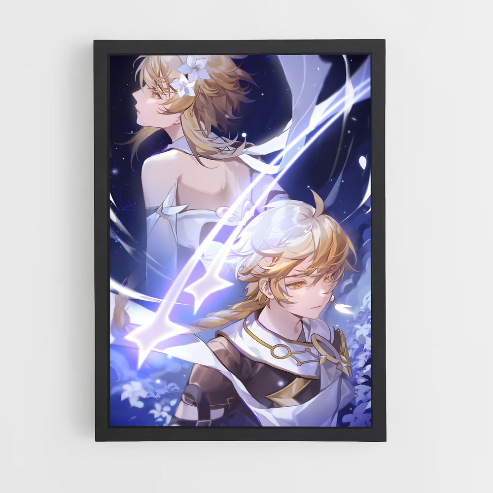 Poster Éclat d'Aether – affiche Genshin impact (vue 2)